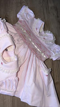 Load image into Gallery viewer, Pique cantillo pink with cream ribbon dress
