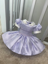 Load image into Gallery viewer, Lilac ribbon smock dress
