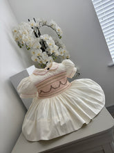 Load image into Gallery viewer, Cream pink tan bow dress
