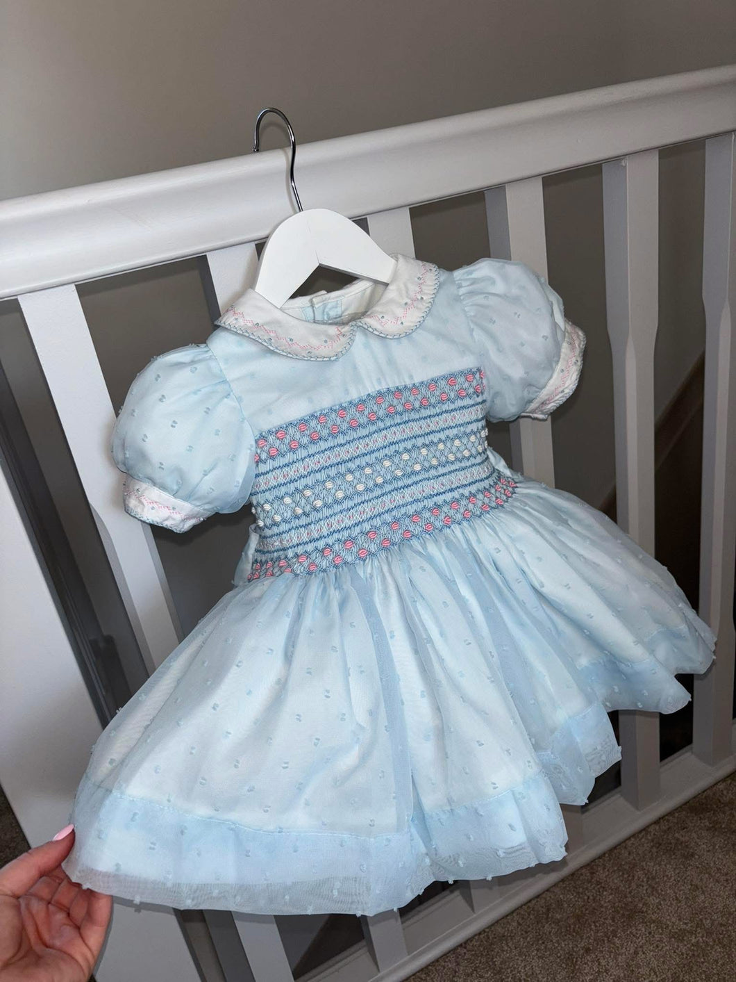 Dotted blue and pink dress