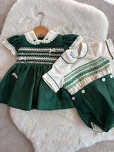 Load image into Gallery viewer, Green &amp; Cream Boys Suit
