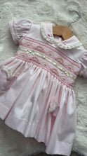 Load image into Gallery viewer, Pique cantillo pink with cream ribbon dress
