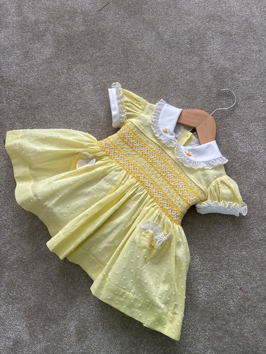 Lemon Swiss dot dress