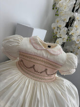 Load image into Gallery viewer, Cream pink tan bow dress
