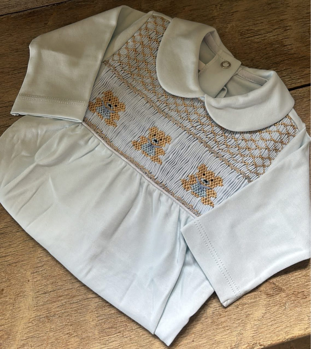 Blue teddy Babygrow
