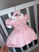 Load image into Gallery viewer, Pink garland smocked dress
