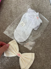 Load image into Gallery viewer, Cream pink tan bow dress
