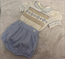 Load image into Gallery viewer, Blue &amp; cream boys suit

