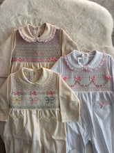 Load image into Gallery viewer, Tan &amp; Pink Baby Grow
