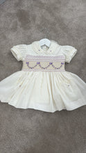 Load image into Gallery viewer, Cream with lilac garland dress
