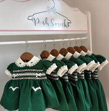 Load image into Gallery viewer, Silk Dupont Green &amp; Cream Dress
