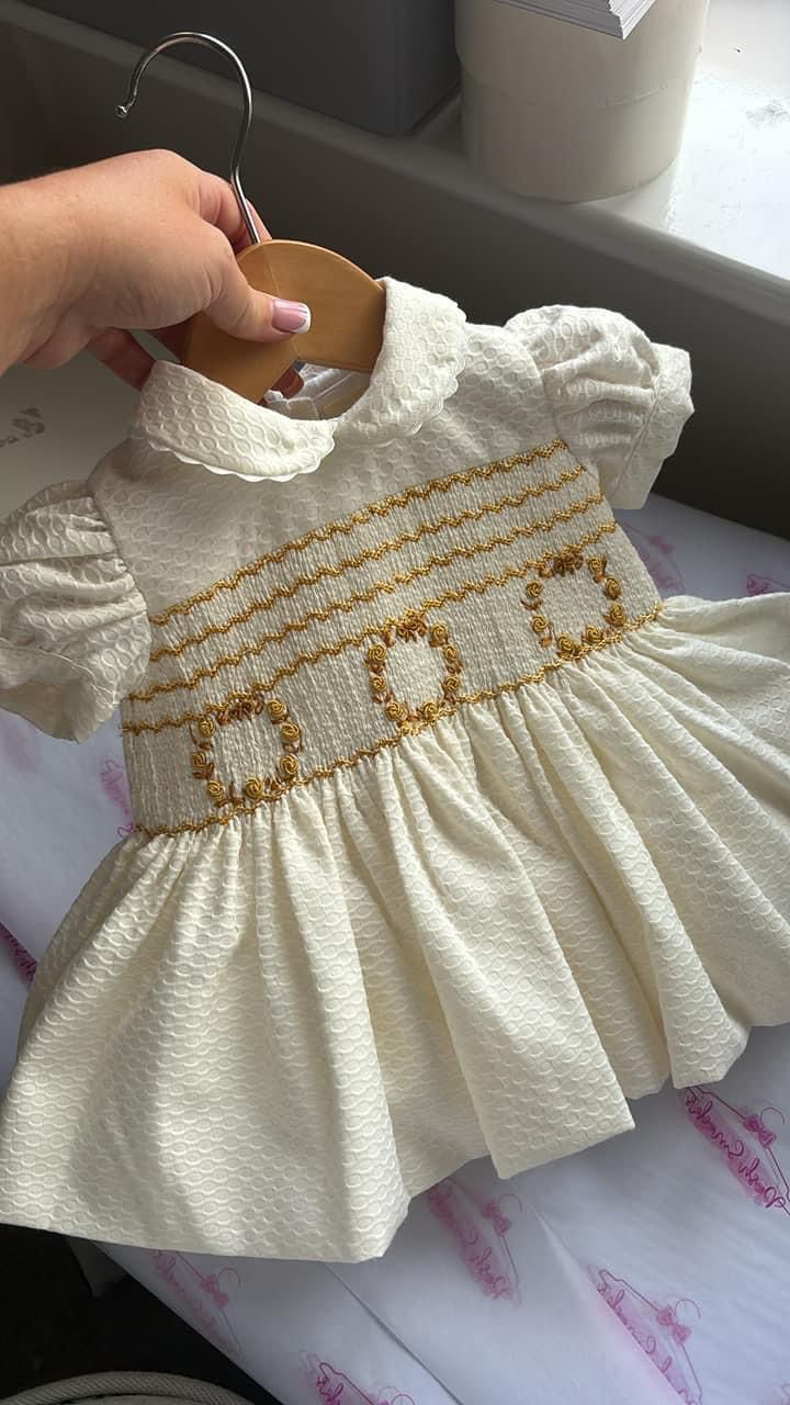 Cream and gold dress