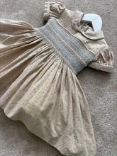 Load image into Gallery viewer, Tan &amp; blue pearl dress
