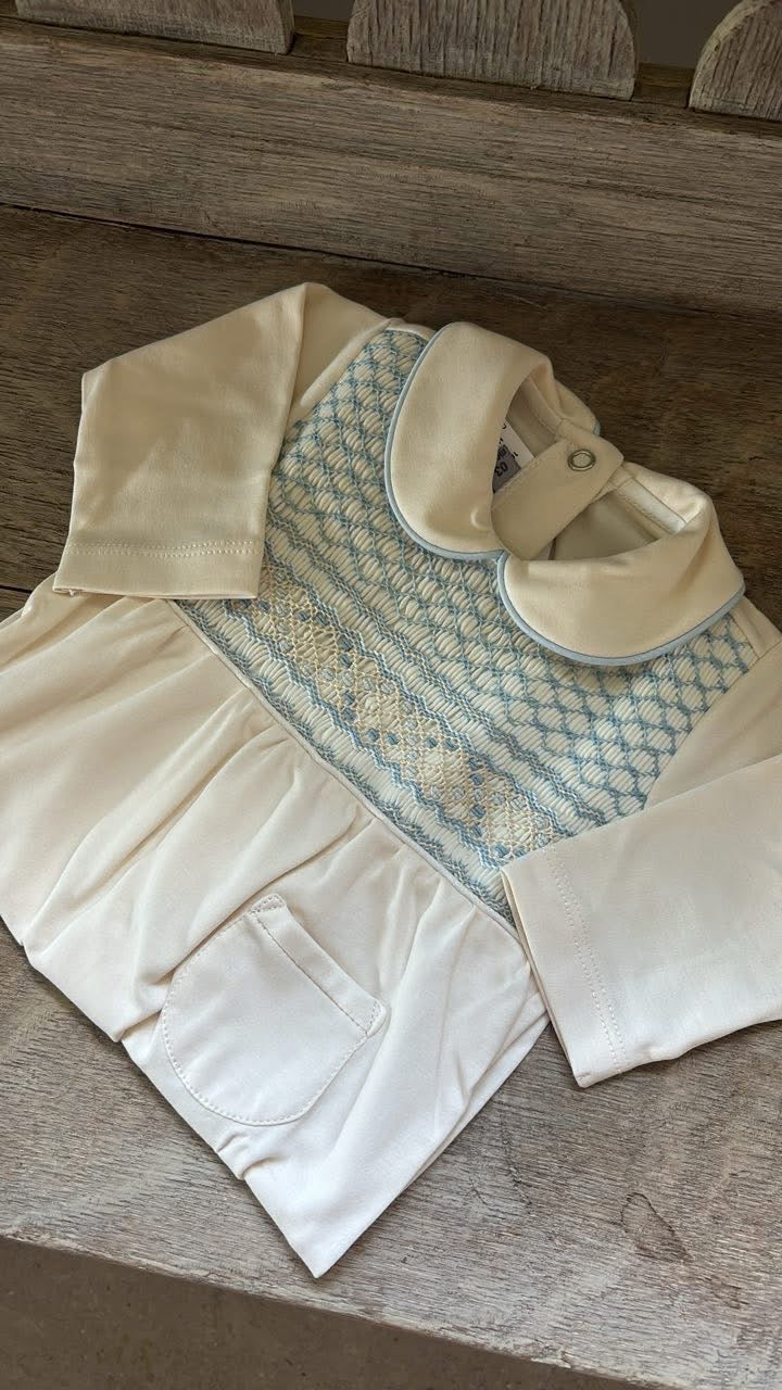 Blue cream babygrow boys