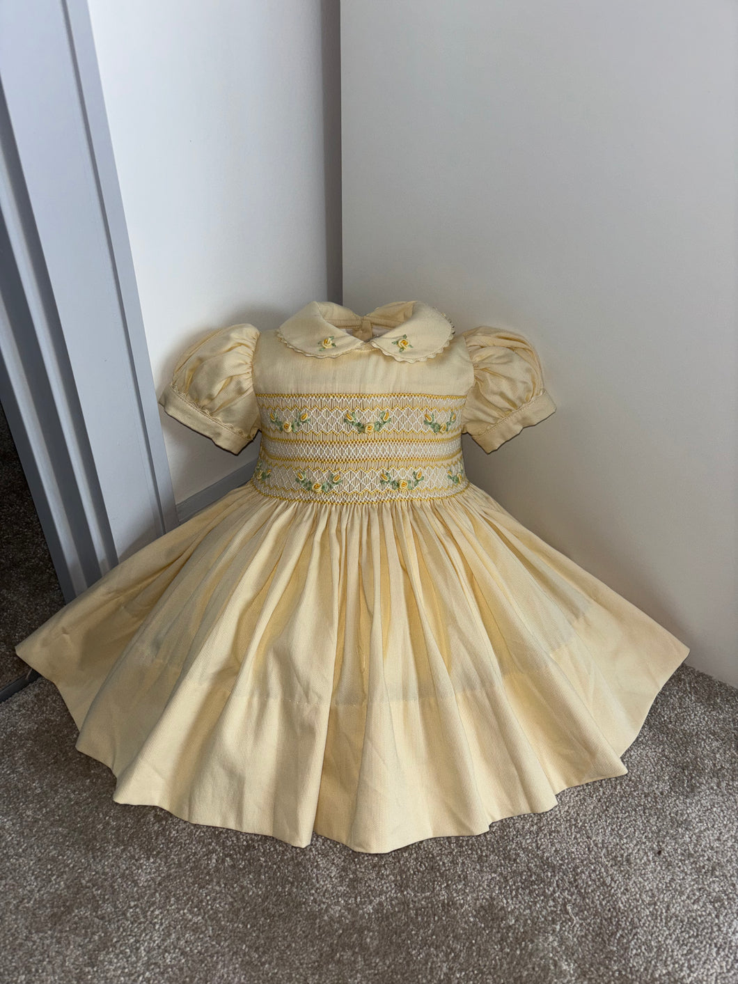 Lemon smocked back and front dress
